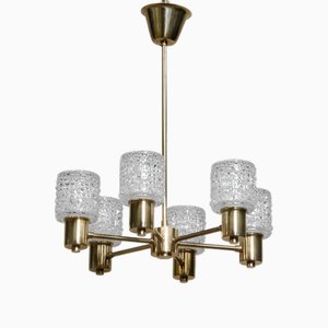 Chandelier attributed to Carl Fagerlund for Orrefors, Sweden, 1950s