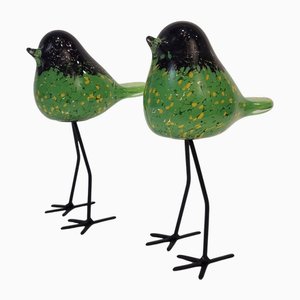 French Blown Glass Birds, 2000s, Set of 2