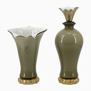 Vases en Verre de Murano avec Or 24 Kt par 1295 Murano, Set de 2