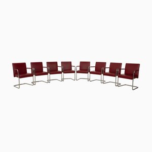 Sedie cantilever Jason in pelle rossa di Walter Knoll / Wilhelm Knoll, set di 8