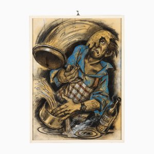 Nicola Benois, Komposition, Mixed Media auf Papier