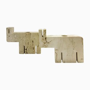 Mid-Century Travertine Figures attributed to Fratelli Mannelli, 1970s, Set of 2