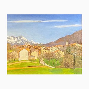 Jean Ferdinand Chomel, Salla Biellese, Vista general, 1947, Oleo sobre madera