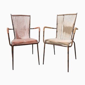 Bamboo Style Metal Chairs from Doncoc, Italy, 1950s, Set of 2