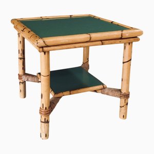 Mediterranean Bamboo Side Table in the style of Audoux Minet, France, 1950s