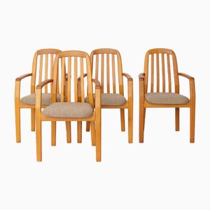 Mid-Century Modern Dining Armchairs in Oak from Dyrlund, Denmark, 1970s, Set of 4