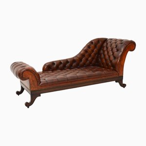 Regency Leder Chaiselongue, 1950er