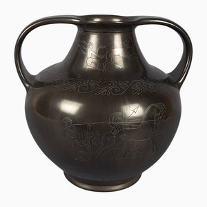 Vase Bucchero par Gio Ponti pour CA Rossi Gubbio, 1940s