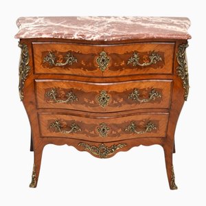 Comò Bombe antico in marmo, Francia, fine XIX secolo