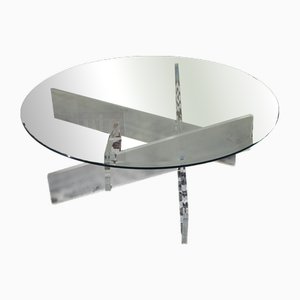 Glass Living Room Table with Acrylic Glass Base