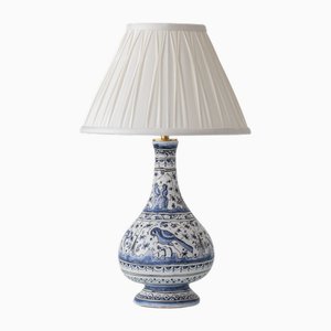 Lampada da tavolo in ceramica blu e bianca, Portogallo, anni '50