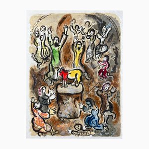 Marc Chagall, Poi tutte le persone si strapparono gli anelli d'oro..., 1966, Litografia