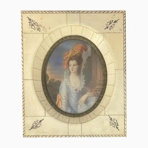 Mrs. Graham, 19th Century, Miniature Painting, Framed