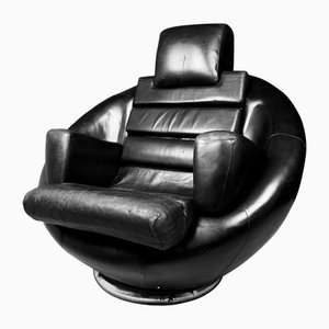 Brutalist Black Armchair from Boris Krstulović, Yugoslavia, Croatia, 1970s