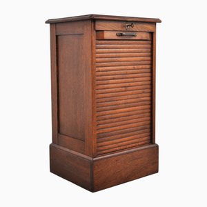 Antique Roller Door Cabinet in Oak, 1890s