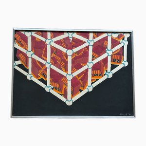 Fernand Flausch, Pop Art Komposition, Mixed Media auf Papier, 1972