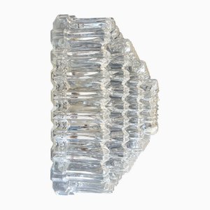 Large Square Crystal Cluster Cascade Wall or Ceiling Lamp by Helena Tynell for Glashütte Limburg, Germany, 1960s