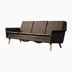 Mid-Century Danish Modern Brown 3-Seater Sofa by Folke Ohlsson for Fritz Hansen, 1960s