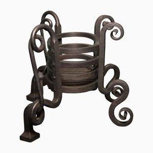 Arts & Crafts Ovaler Kaminkorb aus Schmiedeeisen, 1910