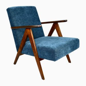 Vintage Denim Blue Armchair, 1970s