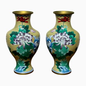 Vases Cloisonnés, 1940s, Set de 2