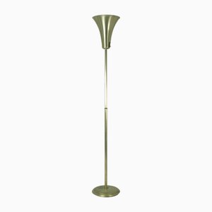 Italian Rationalist Nickel-Plated Metal and Aluminum Luminator Floor Lamp, 1940s