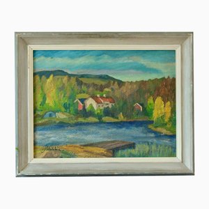 Wahlin, Coastal Scene, 1960s, Oil on Panel, Framed