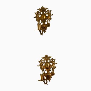 Applique Mid-Century in ottone, Svezia, set di 2