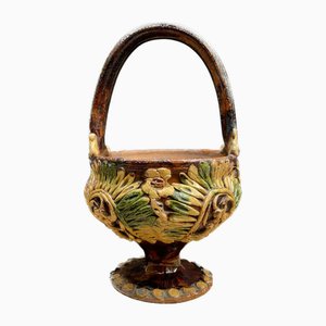 Ceramic Brazier with Handle, Val di Chiana, Italy, 1800s