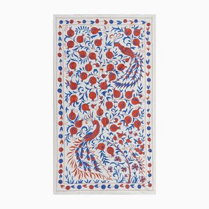 Wandteppich aus Buchara Suzani aus Seide mit Blumen- und Tiermuster