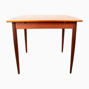 Small Danish Teak Square Extendable Dining Table, 1960s