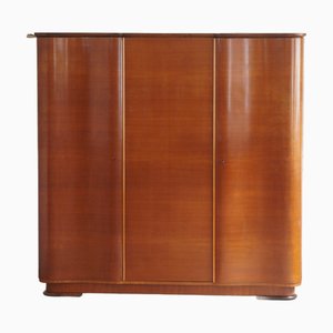 Large Mid-Century Curved 3-Door Wardrobe, 1950s