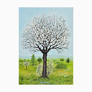 Roberto Caruso, The Tree, Oil Painting, 1990