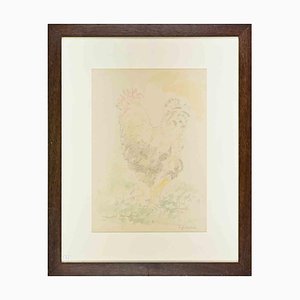 Sigfrido Oliva, Rooster, Mixed Media Drawing, 1990s