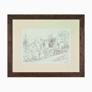 Sigfrido Oliva, Landscape, Pencil Drawing, 1980s