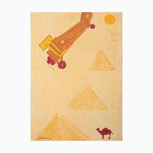 Lillo Bartoloni, The Camel and The Airplane, Oil on Canvas, 1986