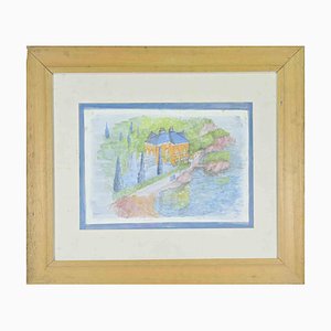 Giovanni Gromo, Landscape, Mixed Media, 1980s, Framed