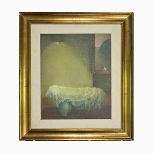 Giovanni Gromo, Interior, Oil on Canvas on Wood, 1980s, Framed