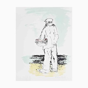 Giovanni Omiccioli, The Fisherman, Lithograph, 1975