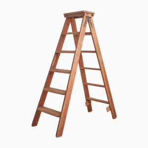 Antique Wooden Library Stepladder