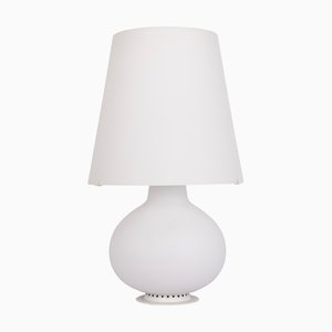 Grande Lampe de Bureau en Verre attribuée à Fontana Arte, Italie, 1980s