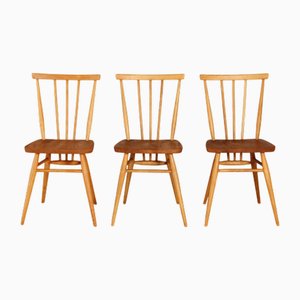 Sedie modello 391 in olmo e faggio di Ercol, anni '60, set di 3