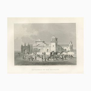After Gustave Janet, Cathedral of San Salvador, Central America, 1867, Engraving