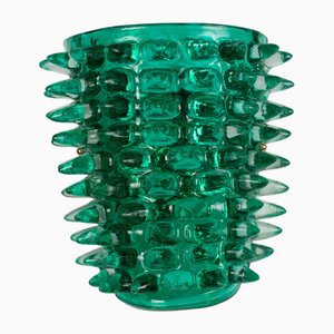 Large Green Murano Glass Wall Lamp with Spikes and Gold Finish Frame, 1990s
