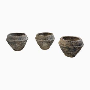 Stone and Cement Planters, Early 1900s, Set of 3
