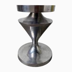 Brushed Stainless Steel Console Pedestal, 1970s