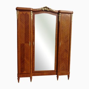 Louis XVI Wardrobe in Marquetry and Bronze, 1920s