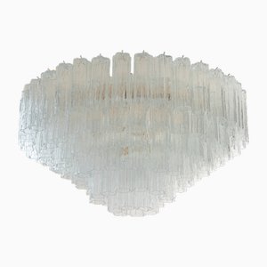 Lámpara de techo de cristal de Murano claro, años 90