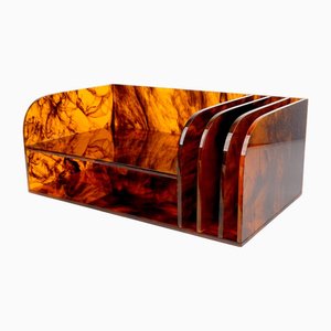 Vintage French Space Age Acrylic Glass Organizer, 1970s