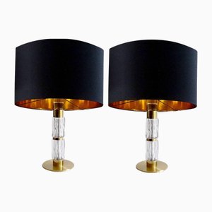 Lampade da tavolo vintage in vetro di Kaiser, set di 2